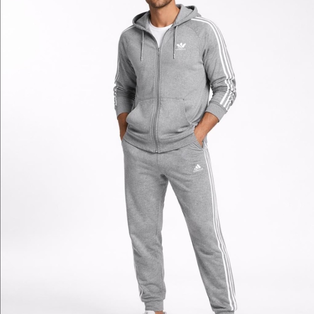 Adidas Original Tracksuit Gray Unisex Size Boys 14-16